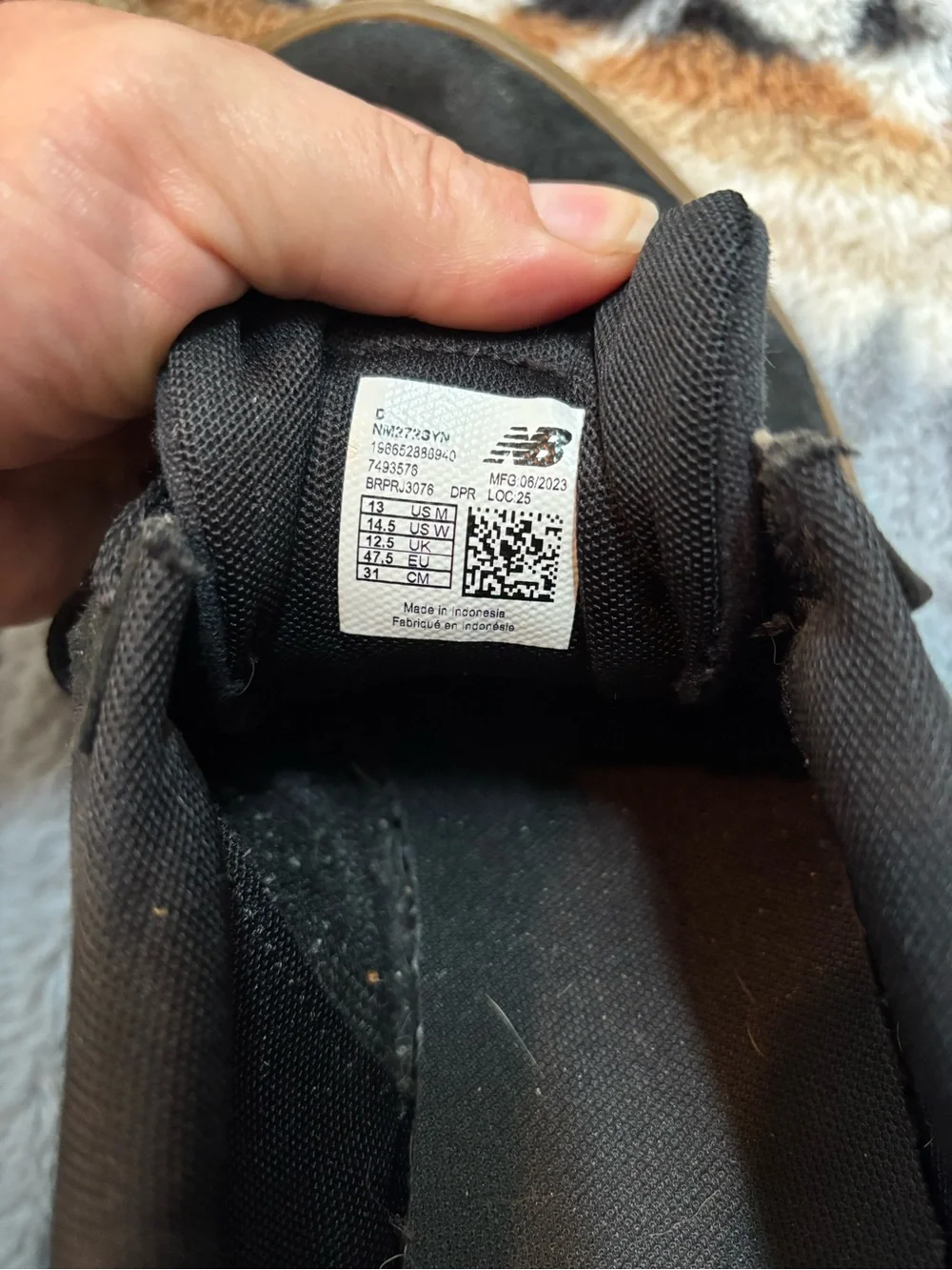 New Balance Black Sneakers with Gum Outsole 13 suede